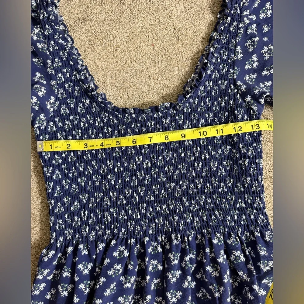 Hill House Home the Louisa Nap Dress in Navy Blue Posey Ditzy Floral Size Small - Picture 12 of 16